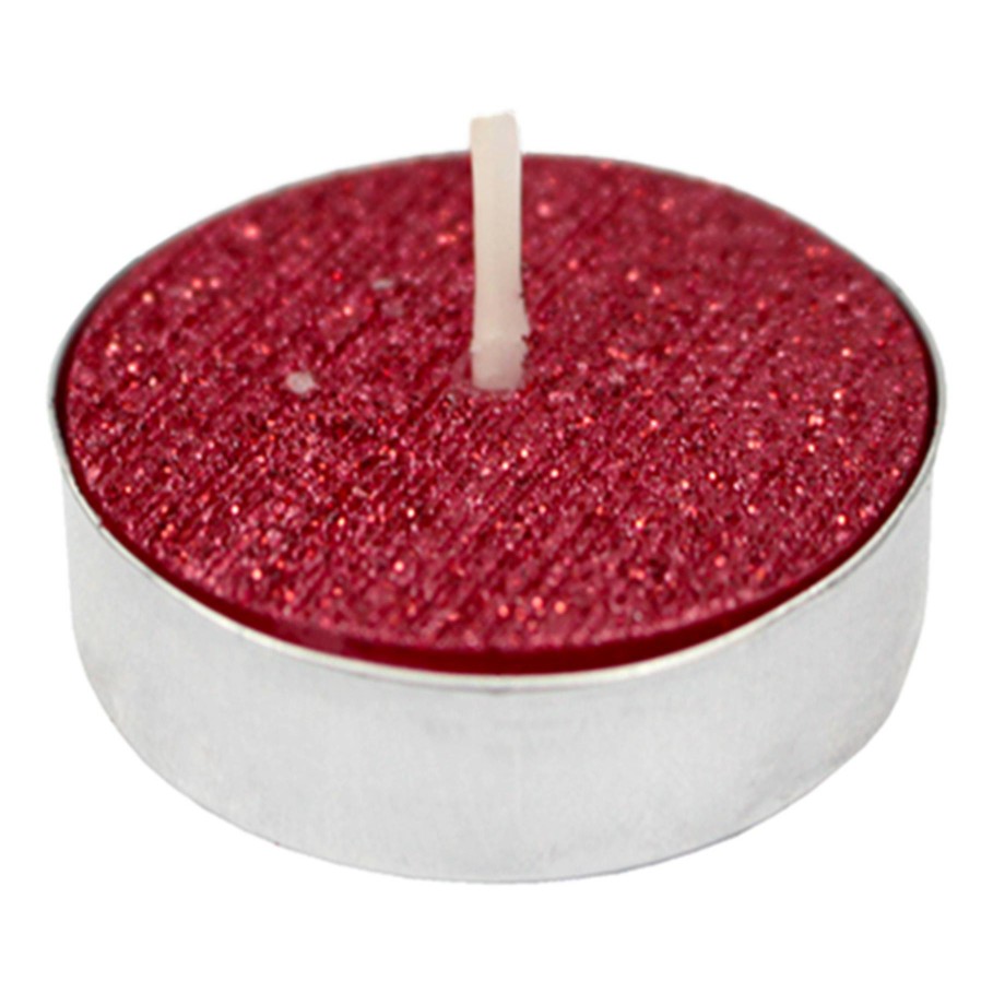 D Cor & Pillows * | 9-Pack Red Glittered Unscented Tealights Lower Prices