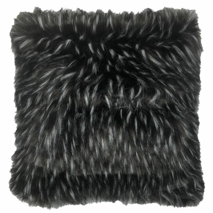 D Cor & Pillows * | Black Faux Fur Throw Pillow, 18 Discount Store