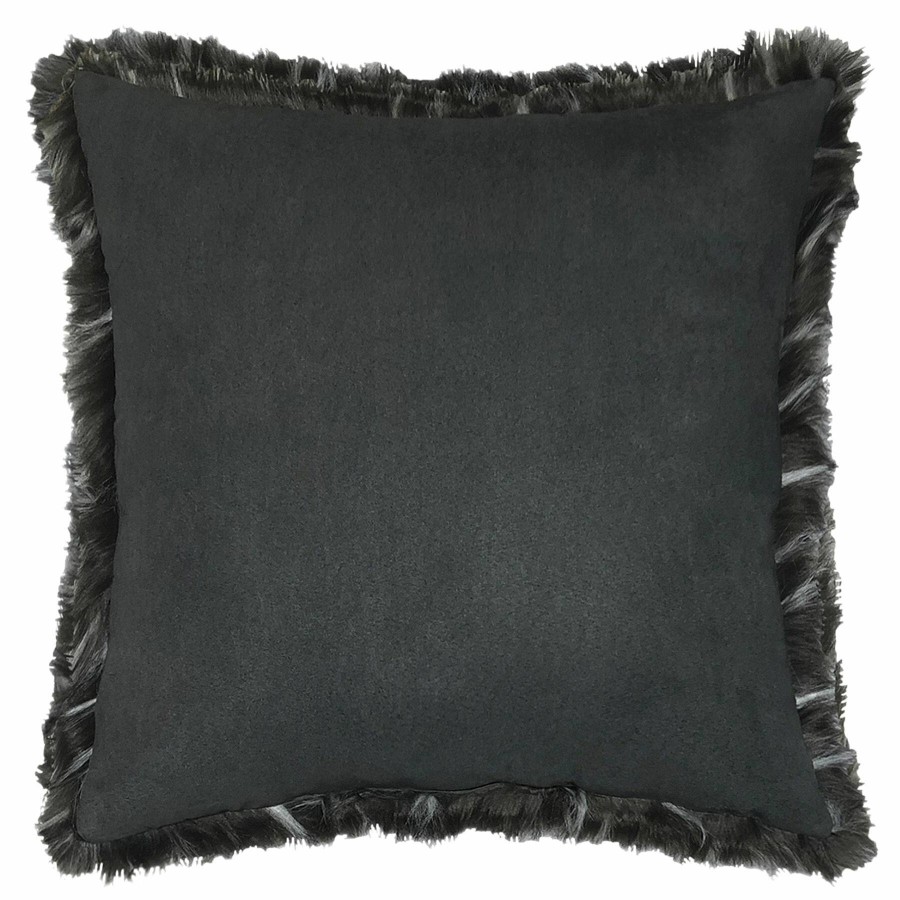 D Cor & Pillows * | Black Faux Fur Throw Pillow, 18 Discount Store