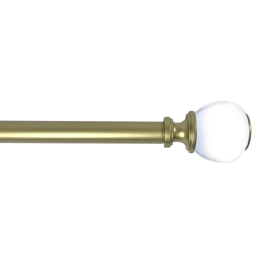 Rugs & Curtains * | Turner Clear Ball 36 -72 Adjustable 1/2 Diameter Curtain Rod, Brass Finish New Collections