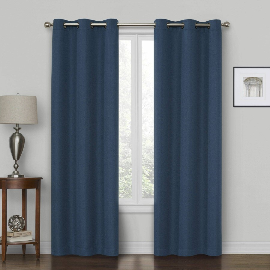 Rugs & Curtains * | Rockwell Navy Blackout Grommet Curtain Panel, 84 Fire Sale