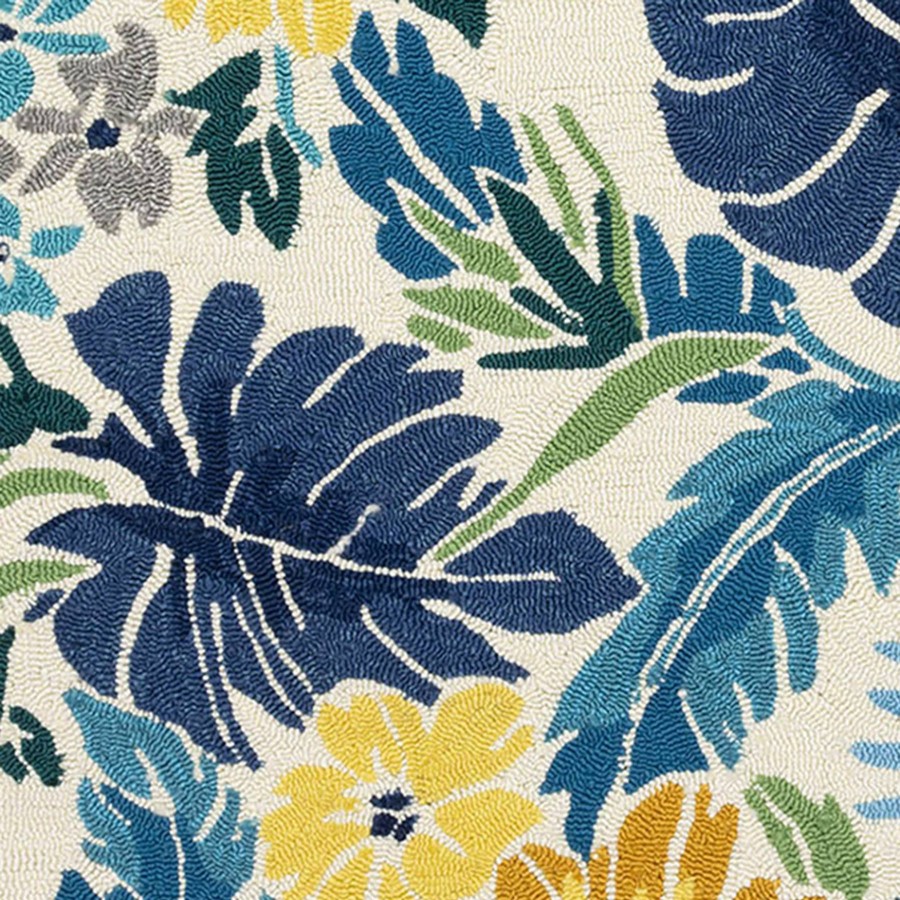 Rugs & Curtains * | (E264) Santa Monica Blue Floral Indoor & Outdoor Runner, 2 5 Classical Style