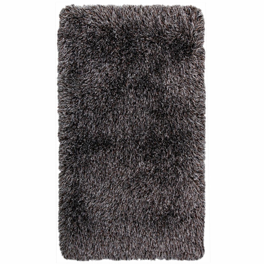 Rugs & Curtains * | (C67) Mixed Silver & Black Long Pile Shag Accent Rug, 3 5 Discount Store