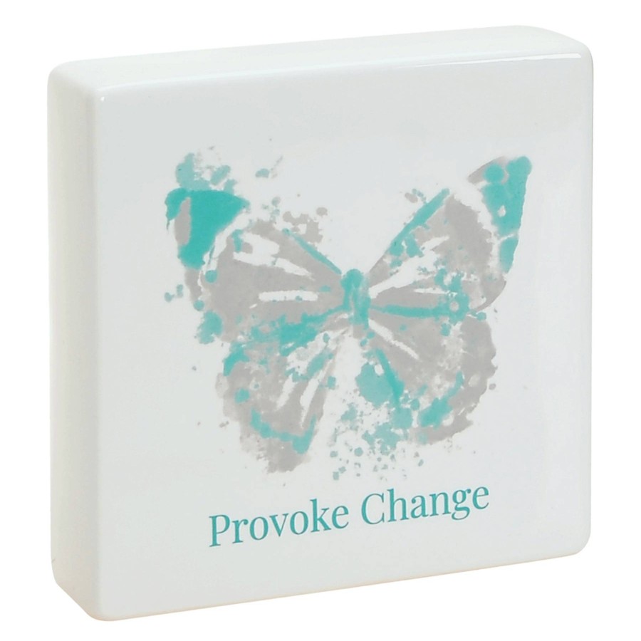 Home Accents * | Laila Ali Provoke Change Ceramic Block Sign, 6 Fire Sale