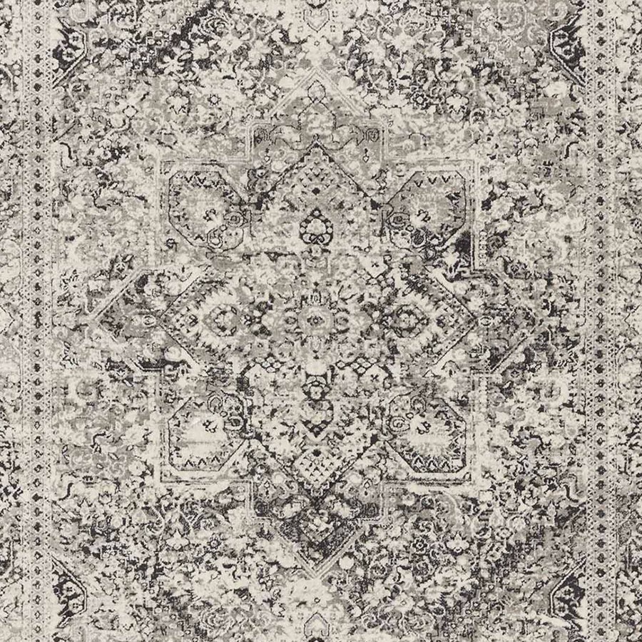 Rugs & Curtains * | (B548) Villa Distressed Look Dark Grey & Cream Area Rug, 8 10 Limited Edition