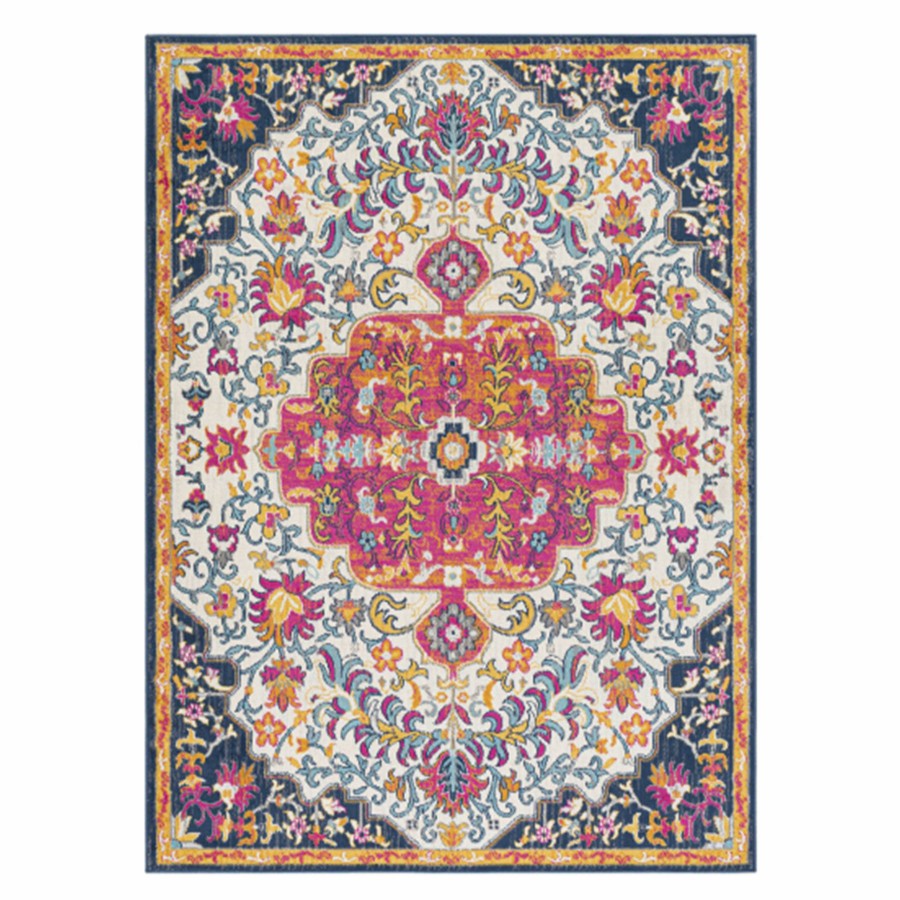 Rugs & Curtains * | (D495) Floransa Pink Medallion Area Rug, 8 10 At Reduced Price