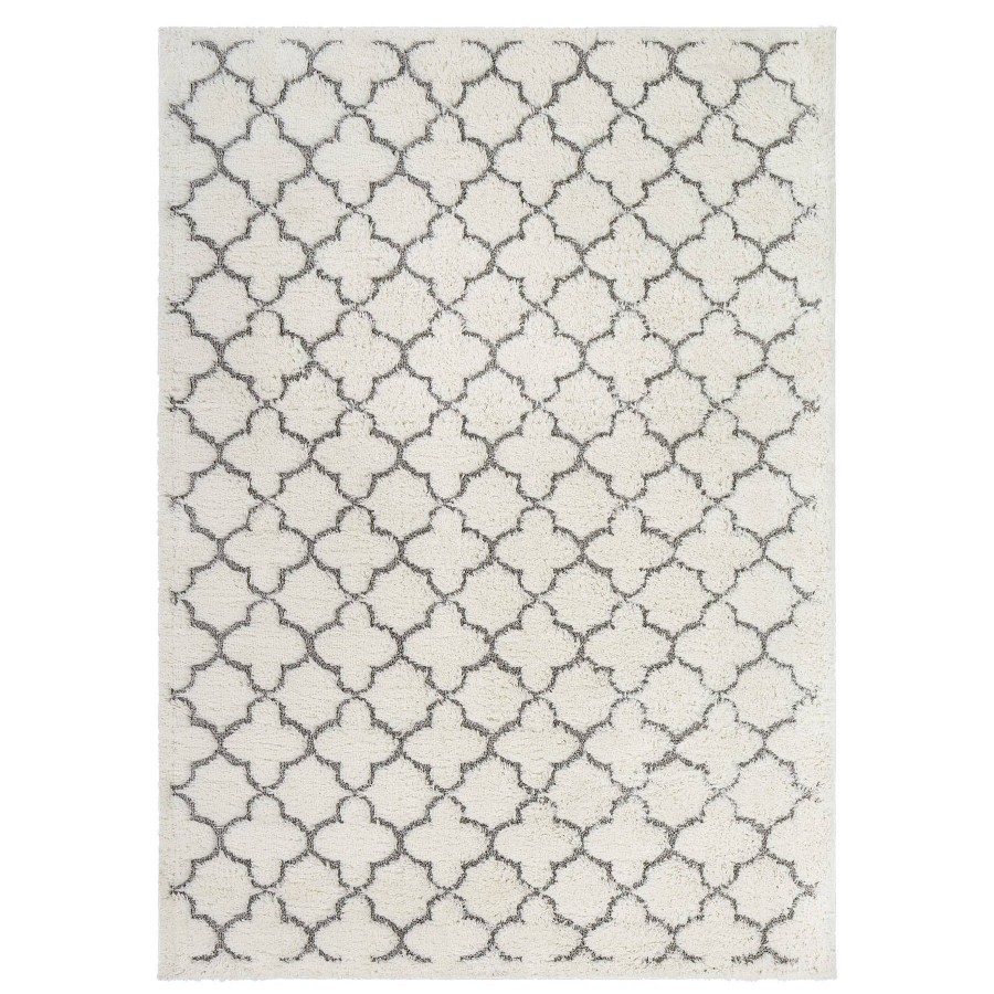 Rugs & Curtains * | (B746) Elenor Ivory Geometric Area Rug, 5 7 Fire Sale