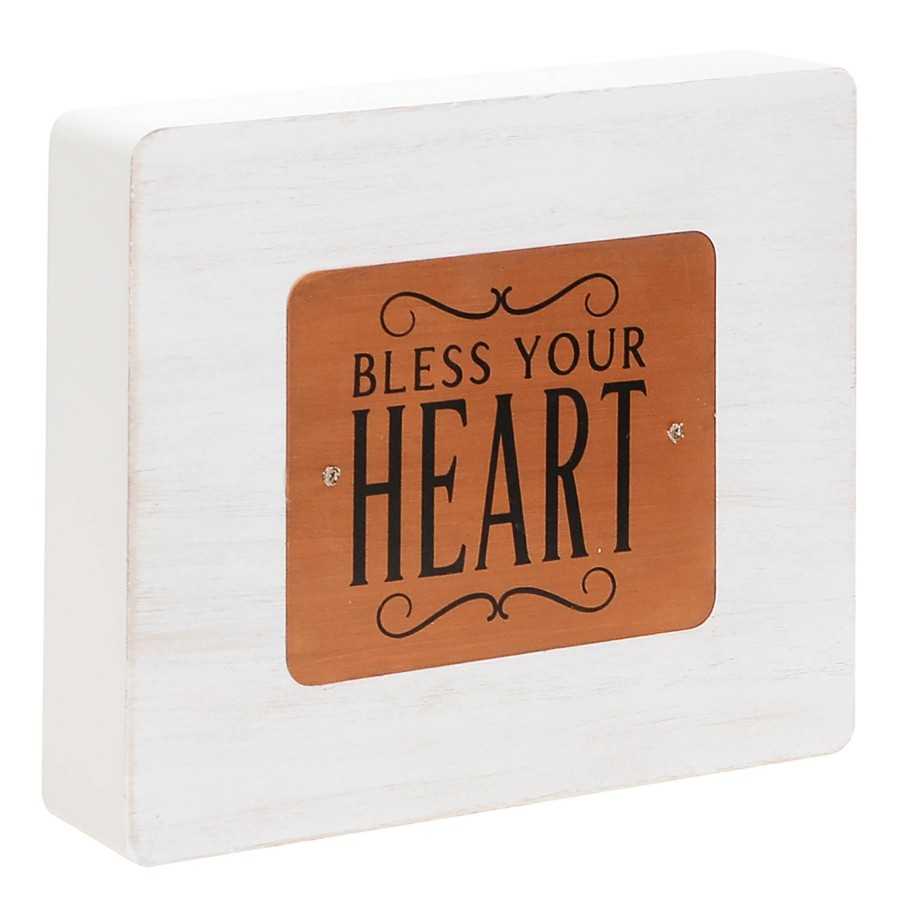 Home Accents * | Bless Your Heart Block Sign, 8 10 Discounts