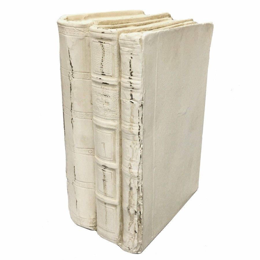 Home Accents * | White Stack Of Books Decor, 7 At Reduced Price