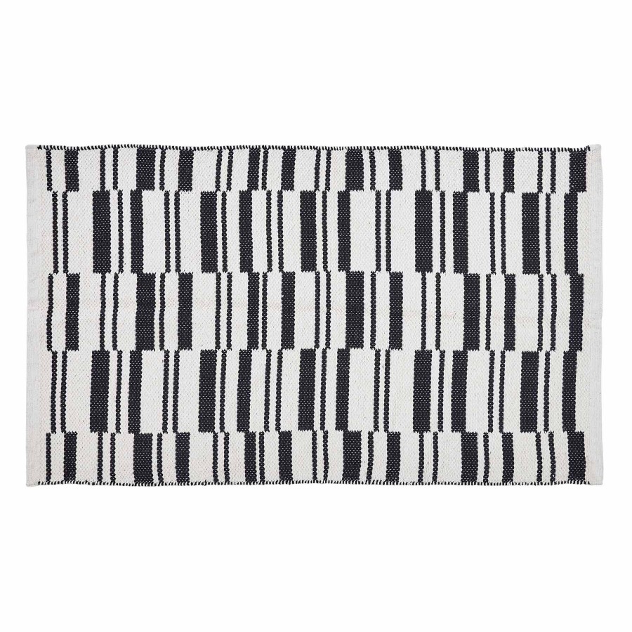 Rugs & Curtains * | Broken Striped Black & Ivory Accent Rug, 27 45 Discount