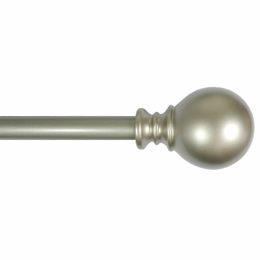 Rugs & Curtains * | Gunner Ball 48 -84 Adjustable 5/8 Diameter Curtain Rod, Nickel Finish Classical Style