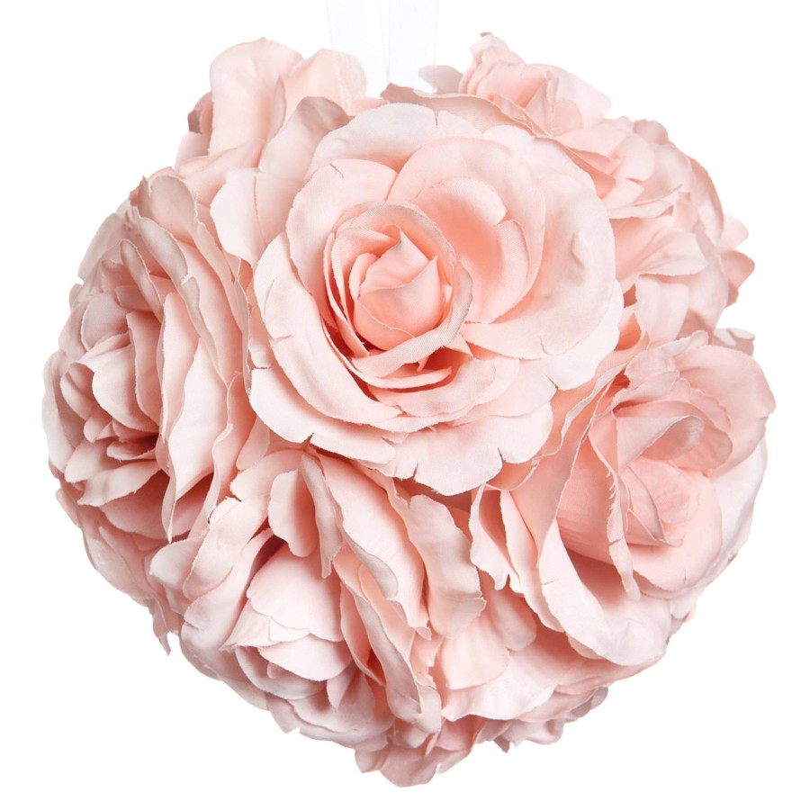 D Cor & Pillows * | 6In Pink Rose Kissing Ball Discount Store