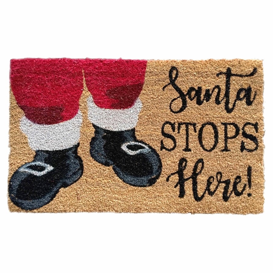 Rugs & Curtains * | Santa Stops Here! Coir Mat, 18 30 Exclusive Design