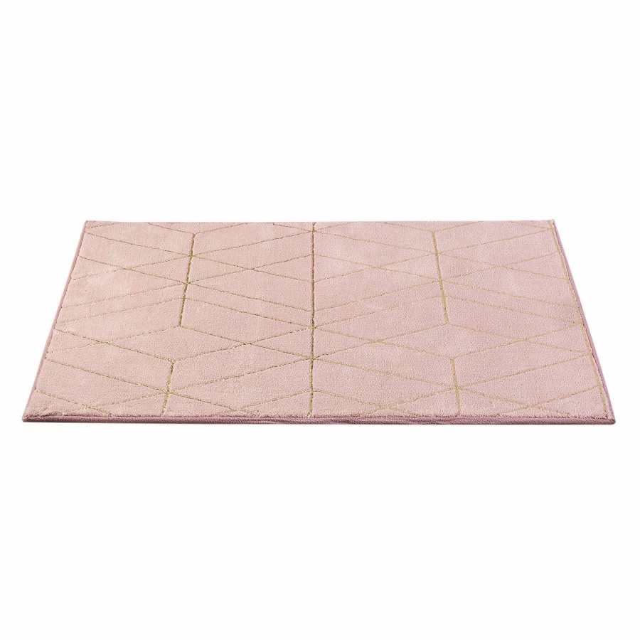 Rugs & Curtains * | Peach Distressed Diamond Design Accent Rug, 25 43 At Low Price