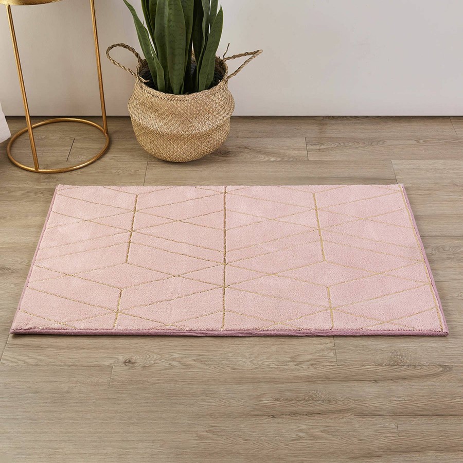 Rugs & Curtains * | Peach Distressed Diamond Design Accent Rug, 25 43 At Low Price