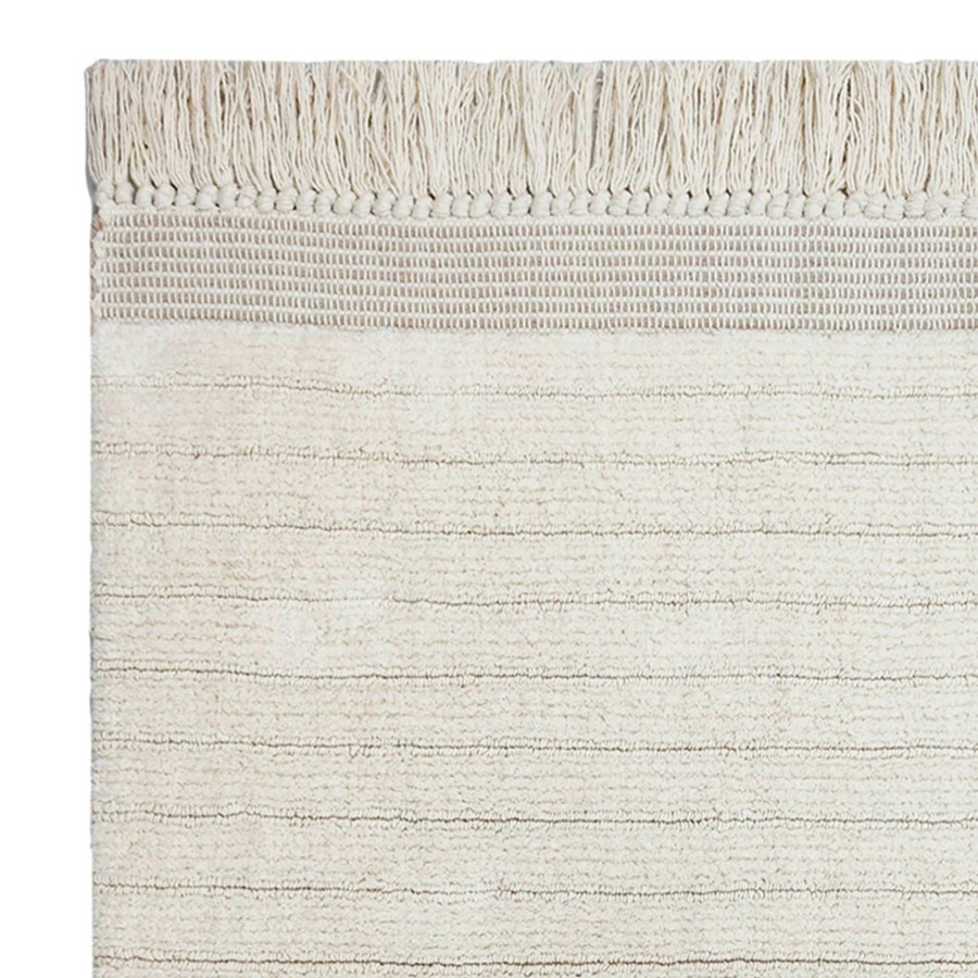 Rugs & Curtains * | Bath Rug Fringe White/Grey Reliable Quality