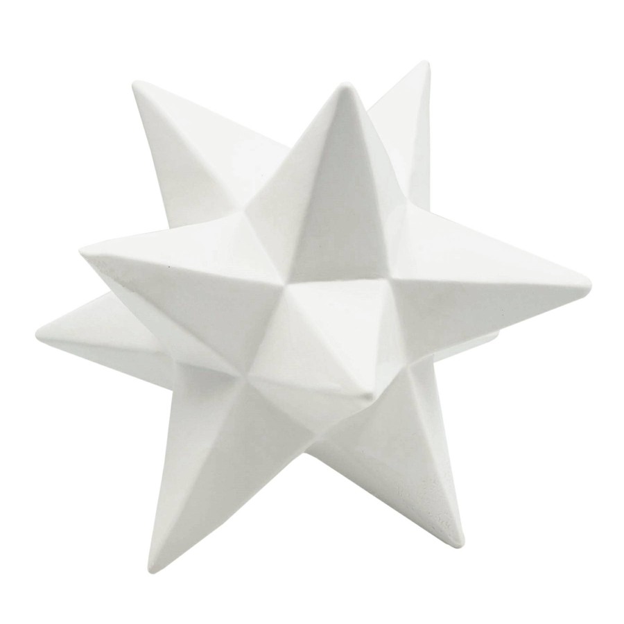 Home Accents * | White Deco Ceramic Star, 10 Outlet Sale