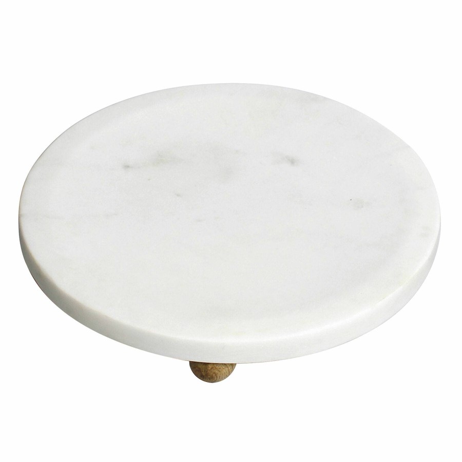 Home Accents * | White Marbled Footed Trinket Tray, 8 Fire Sale