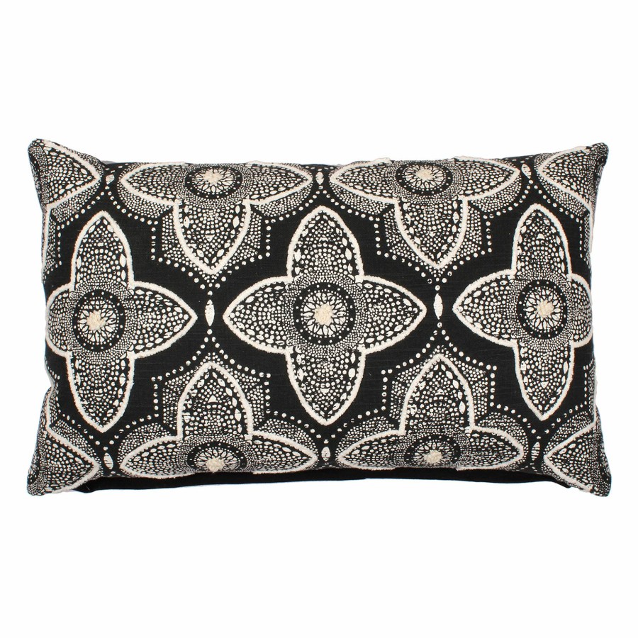 D Cor & Pillows * | Black Medallion Printed Throw Pillow, 14 24 Delicate Design