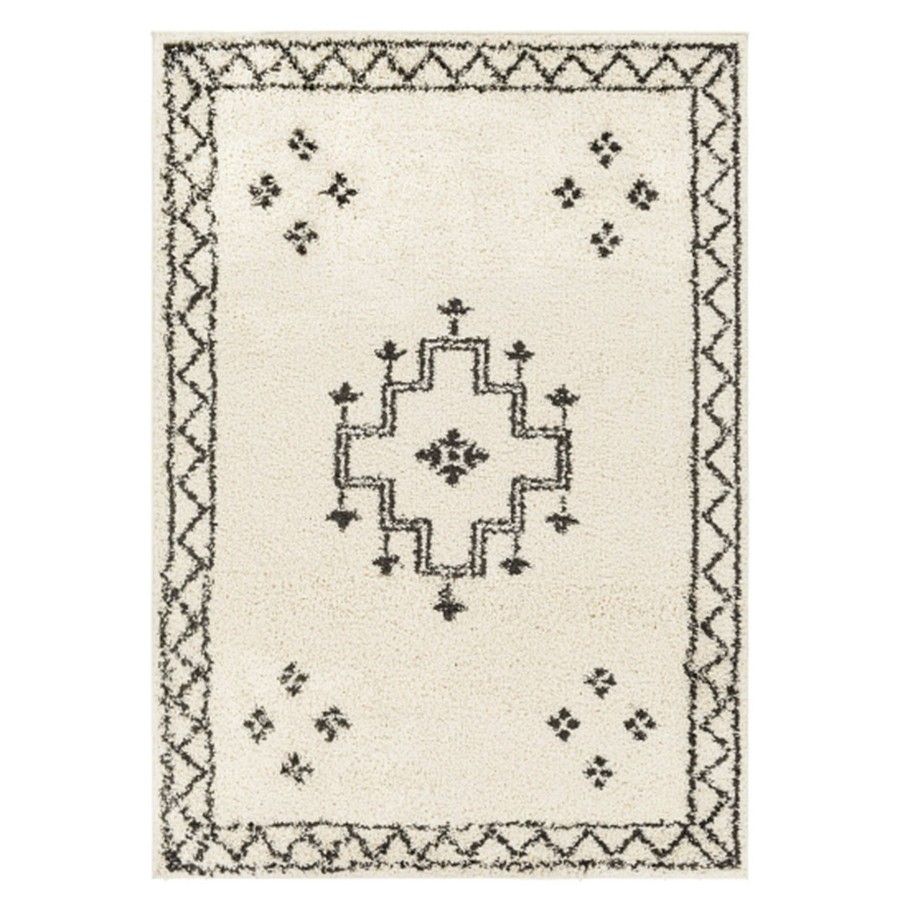 Rugs & Curtains * | (C174) Beni Cream Medallion Shag Area Rug, 8 10 Exactly Discount