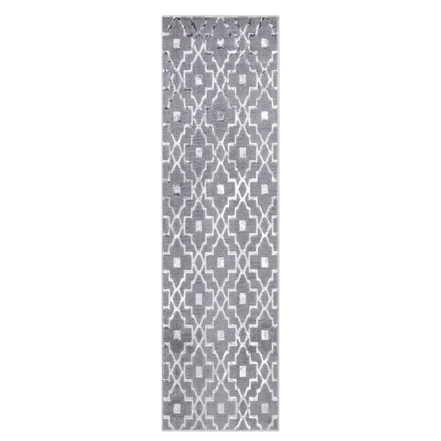 Rugs & Curtains * | (B643) Onix Grey Tiles Runner, 2 6 Lower Prices