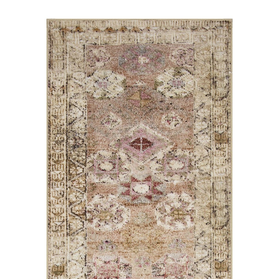 Rugs & Curtains * | (D572) Freya Pink Floral Washable Runner, 2 7 Shop