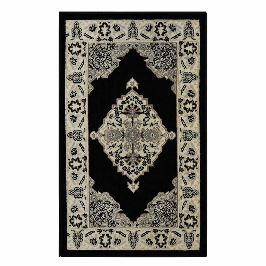 Rugs & Curtains * | Arrington Black Medallion Accent Rug, 27 43 Exactly Discount