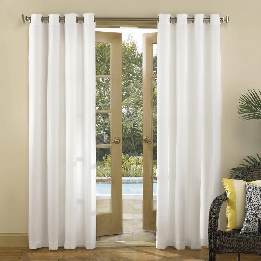 Rugs & Curtains * | Darian White Outdoor Light Filtering Curtain Panel, 95 Outlet Sale