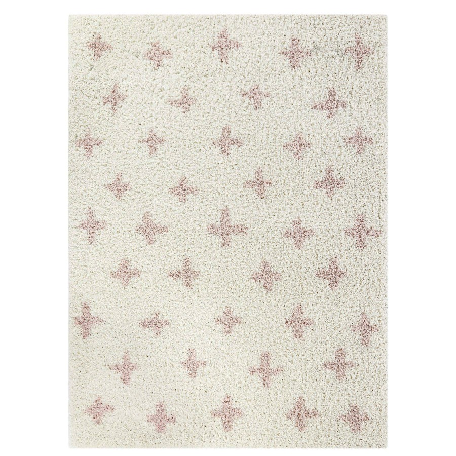 Rugs & Curtains * | (C170) Gipsy Pink Cross Shag Area Rug, 5 7 Discounts