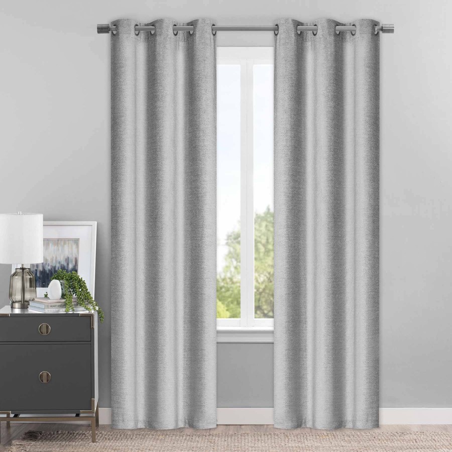 Rugs & Curtains * | Jessica Grey Chenille Light Filtering Curtain Panel, 84 Exactly Discount