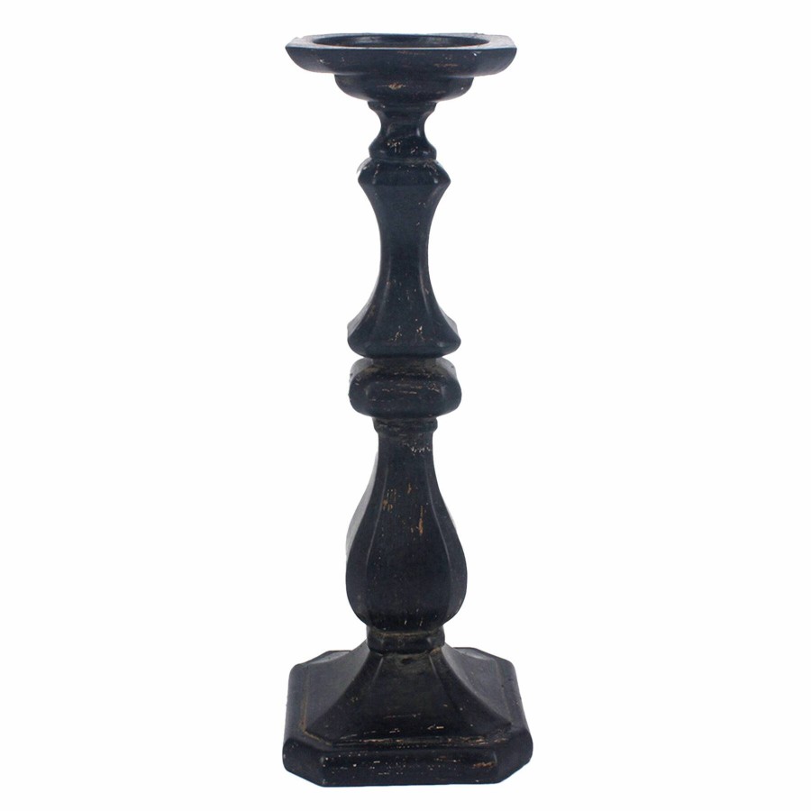 Home Accents * | Black Candle Holder, 14 Delicate Design