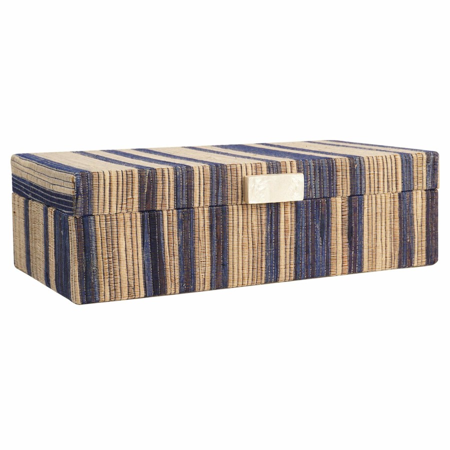 Home Accents * | Blue Hyacinth Striped Box Discount