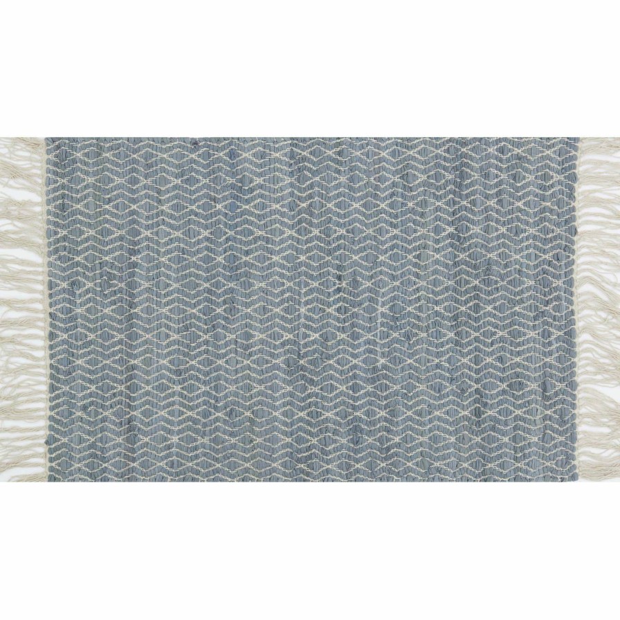 Rugs & Curtains * | Eastside Grey Diamond Design Cotton Fringe Accent Rug, 2 4 At Reduced Price