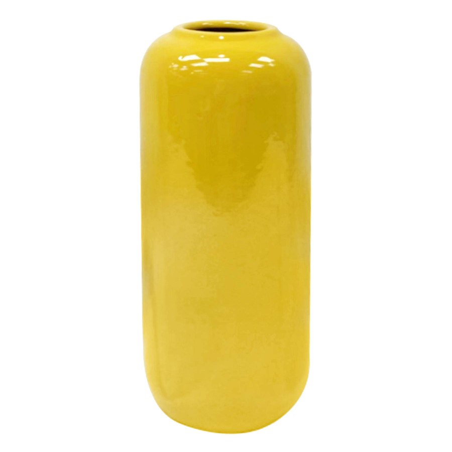 Home Accents * | Yellow Ceramic Vase, 8 Good Quality