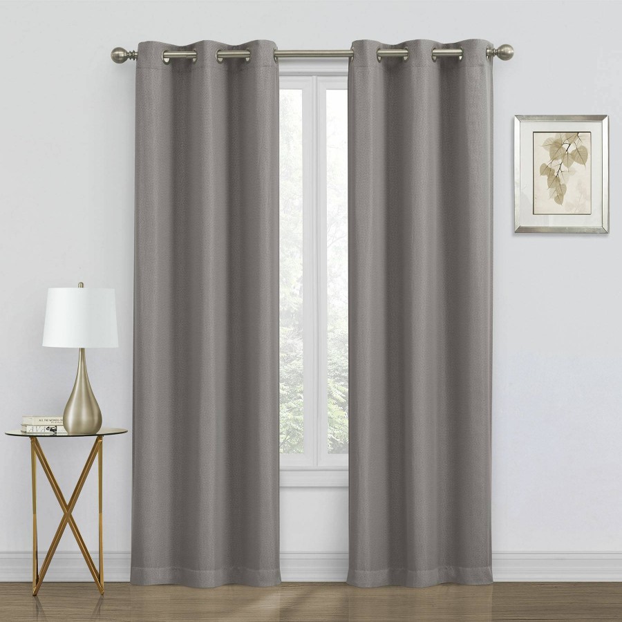 Rugs & Curtains * | 2-Pack Denver Grey Blackout Grommet Curtain Panels, 95 Reduction In Price