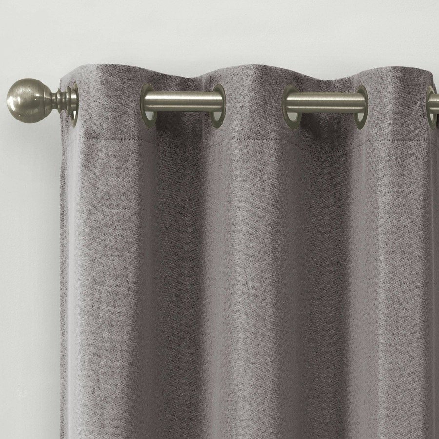 Rugs & Curtains * | 2-Pack Denver Grey Blackout Grommet Curtain Panels, 95 Reduction In Price