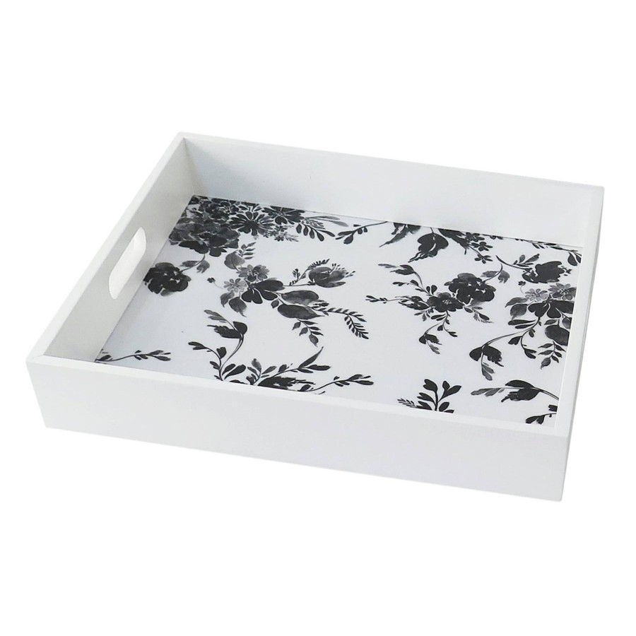 Home Accents * | Black & White Printed Decorative Tray, 16 Discount Store