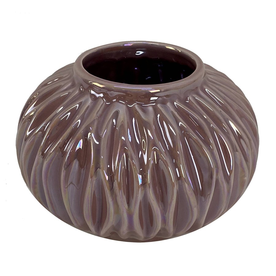 Home Accents * | Laila Ali Purple Ceramic Vase, 6.5 Reduction In Price