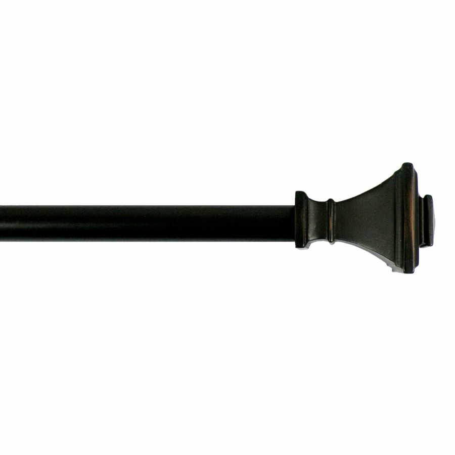 Rugs & Curtains * | Square 18 -36 Adjustable 1/2 Diameter Curtain Rod, Black Finish Exclusive Design