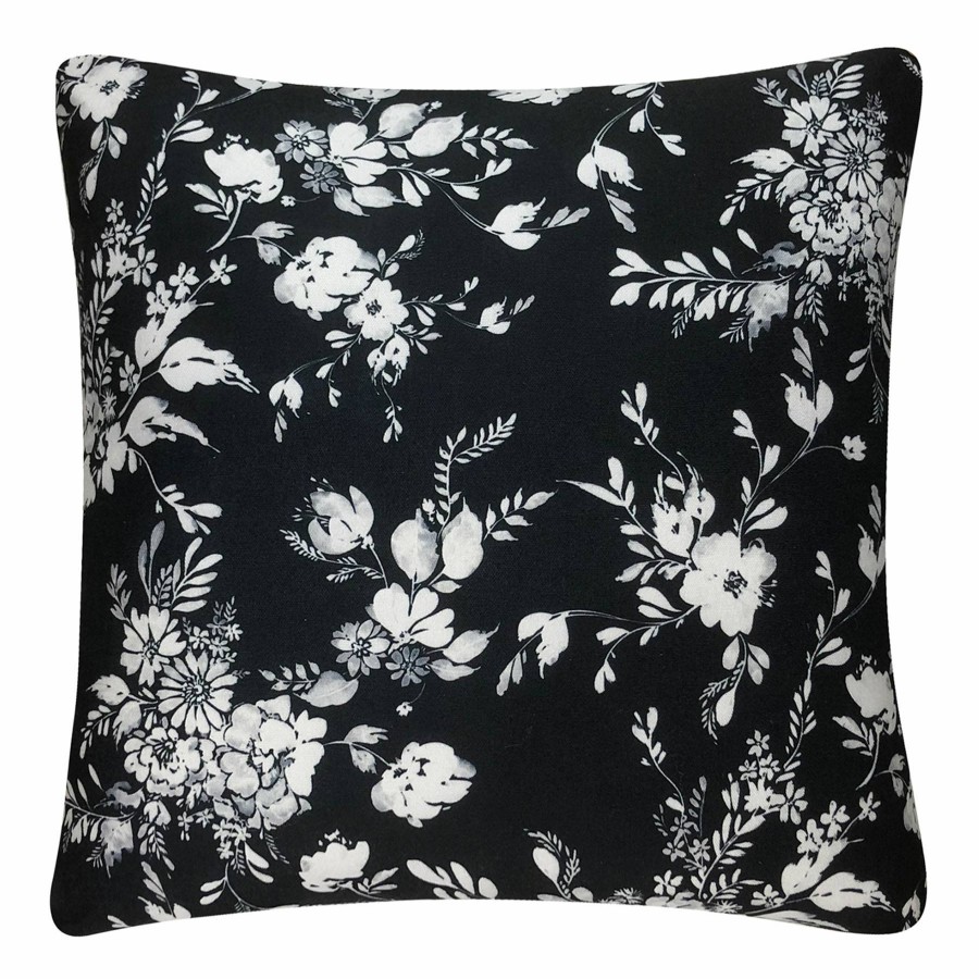 D Cor & Pillows * | Black & White Floral Printed Throw Pillow, 18 Limited Edition