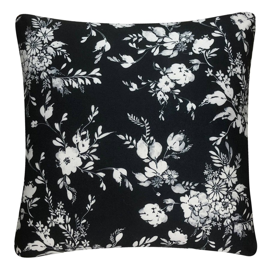 D Cor & Pillows * | Black & White Floral Printed Throw Pillow, 18 Limited Edition