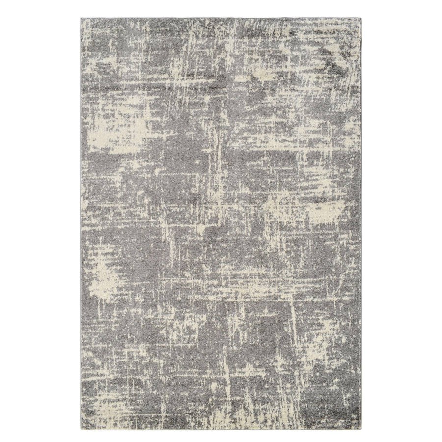 Rugs & Curtains * | (D421) Grey & Ivory Modern Hatch Design Runner, 2 7 Exactly Discount