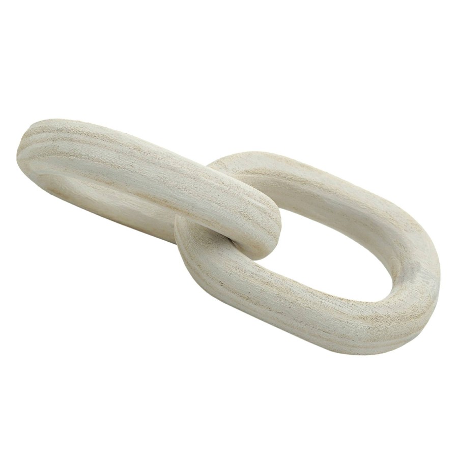 Home Accents * | White Wooden Link Table Decor, 9 At Reduced Price