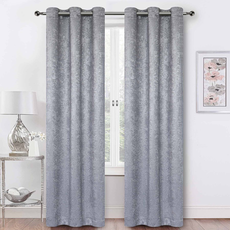 Rugs & Curtains * | Istanbul 76X84 Embossed Bo Grmt Pnl Pair Grey Good Quality