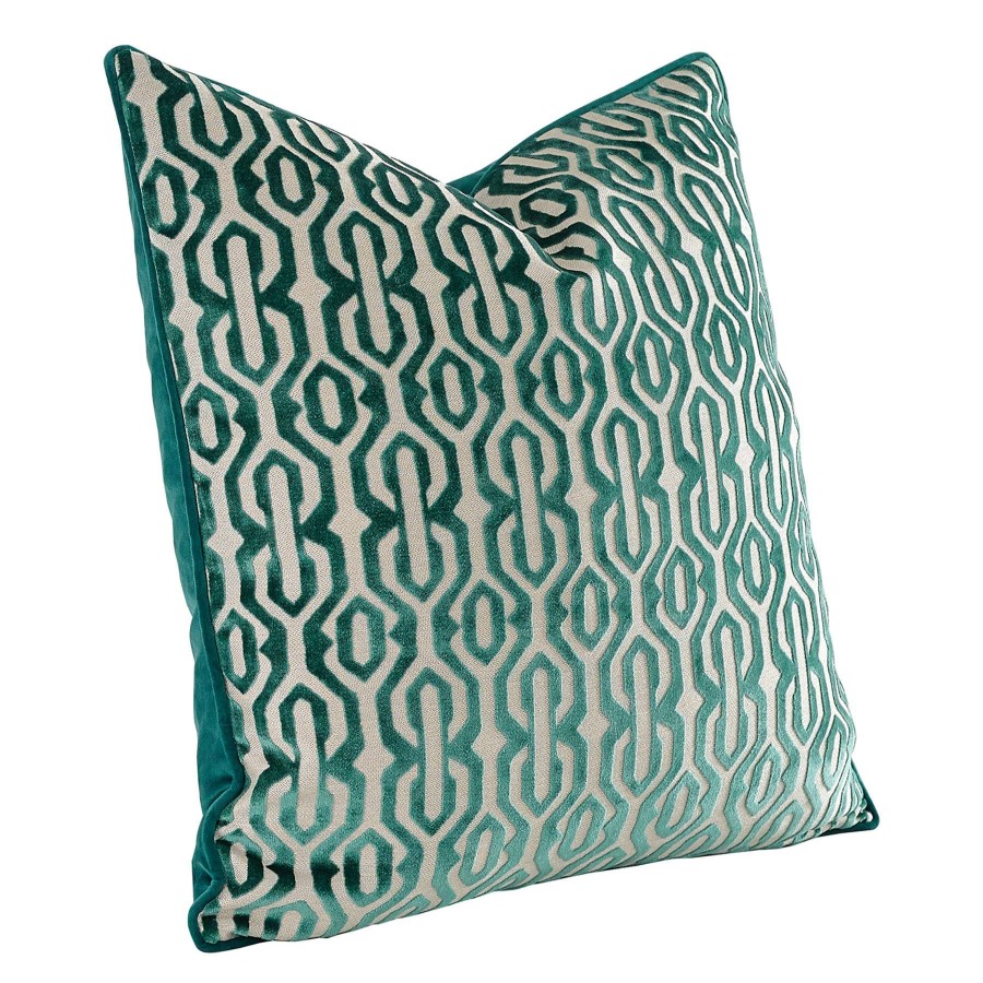 D Cor & Pillows * | Laila Ali Mahlina Teal Velvet Throw Pillow, 20 New Collections