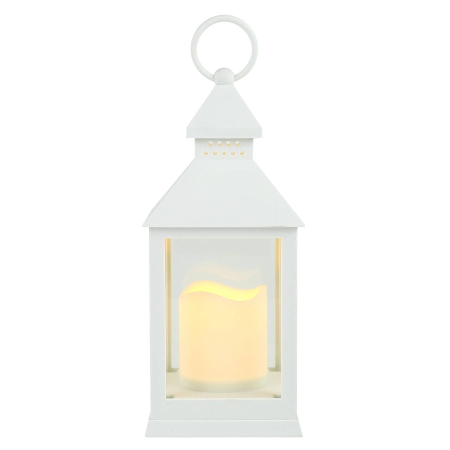 Home Accents * | White Led Lantern, 9.5 Outlet Sale