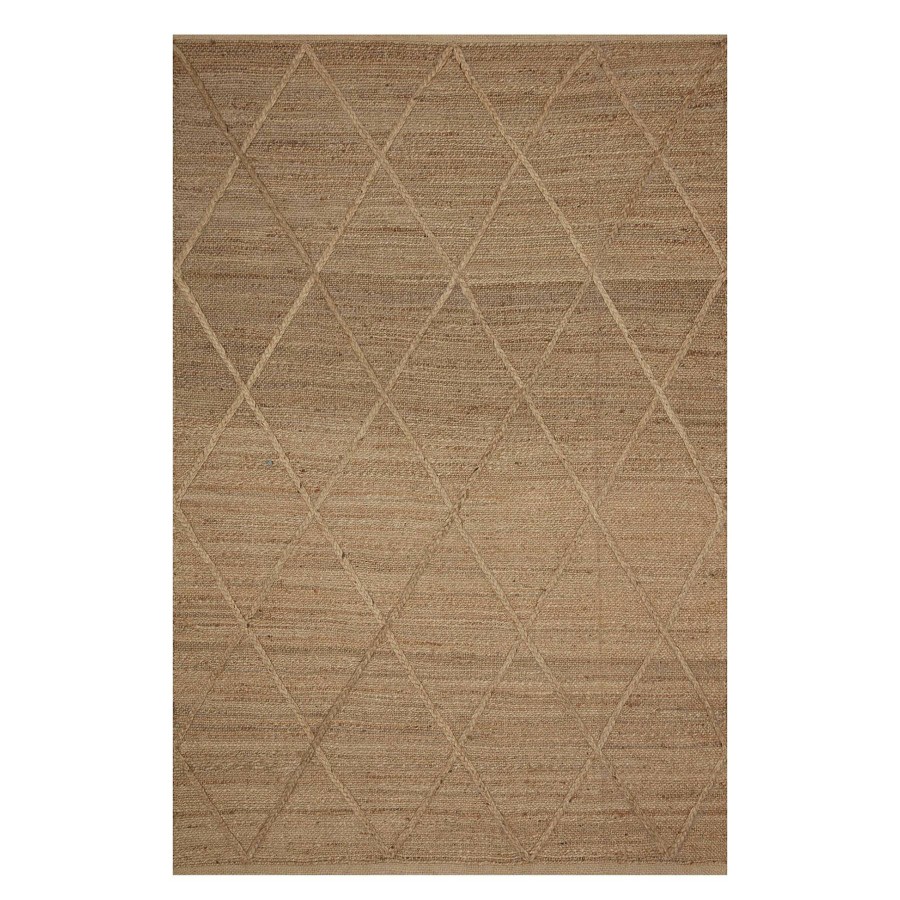 Rugs & Curtains * | (B661) Goldie Jute Diamond Design Area Rug, 5 7 Classical Style