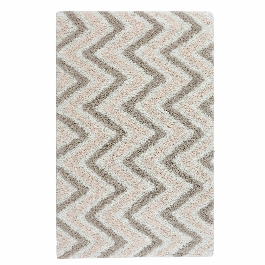 Rugs & Curtains * | Bath Rug Chevron Tan/Pink Outlet