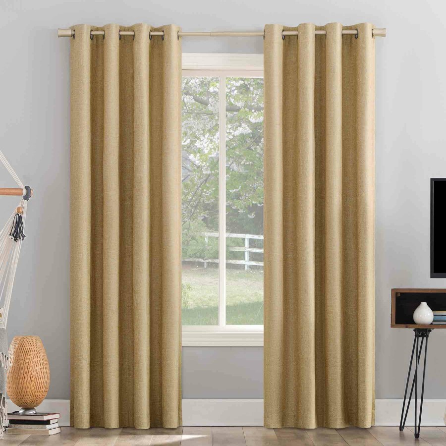 Rugs & Curtains * | Sun Zero Pacey Yellow Blackout Grommet Curtain Panel, 84 Delicate Design