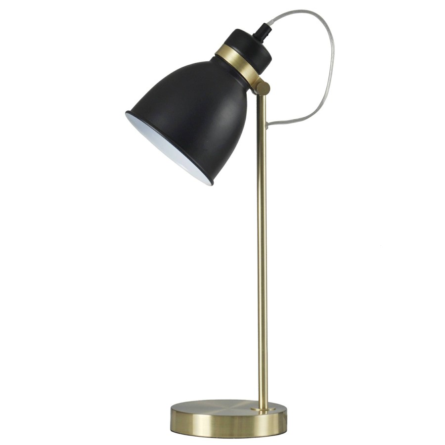 D Cor & Pillows * | Black & Gold Metal Task Lamp, 19 Discount